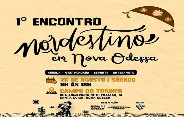 1º Encontro Nordestino de Nova Odessa acontece neste sábado (26)