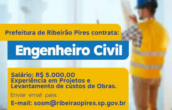 Ribeirão Pires está contratando engenheiro civil