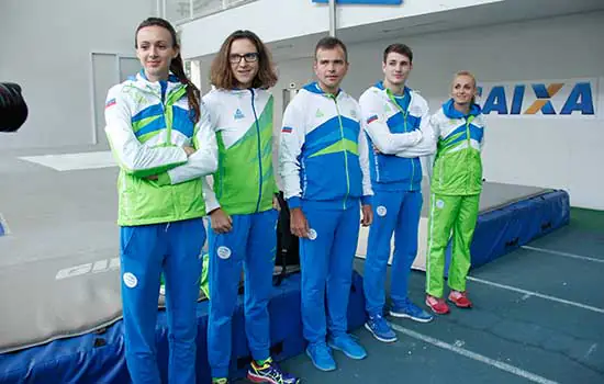 Equipe olímpica de atletismo da Eslovênia treina em São Bernardo