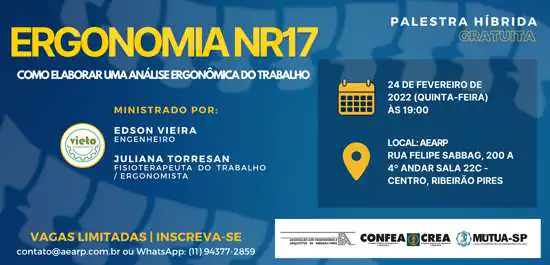 AEARP promove palestra sobre “Ergonomia NR17”.