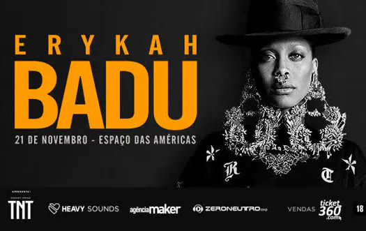 Erykah Badu em única apresentação em São Paulo