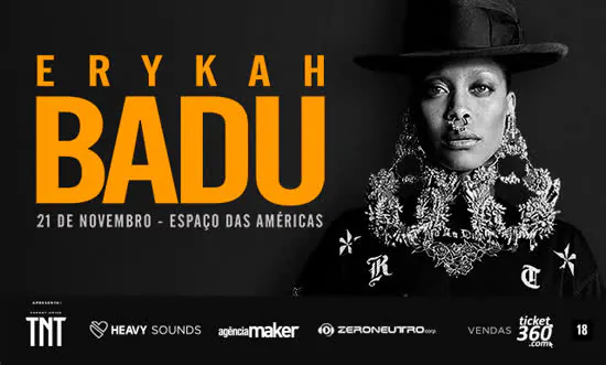 Erykah Badu em única apresentação em São Paulo