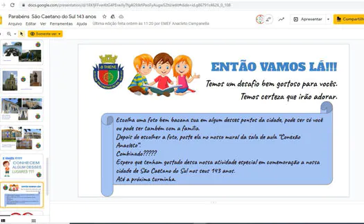 Escolas de São Caetano celebram aniversário da cidade em espaço virtual