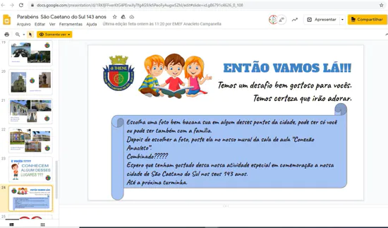 Escolas de São Caetano celebram aniversário da cidade em espaço virtual