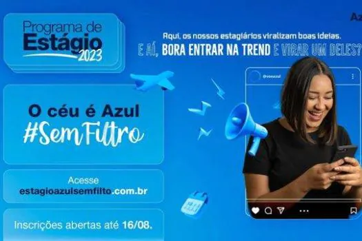 Azul Linhas Aéreas abre vagas de Estágio