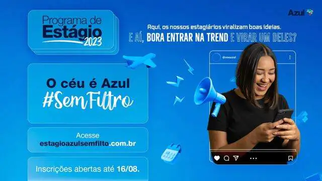 Azul Linhas Aéreas abre vagas de Estágio