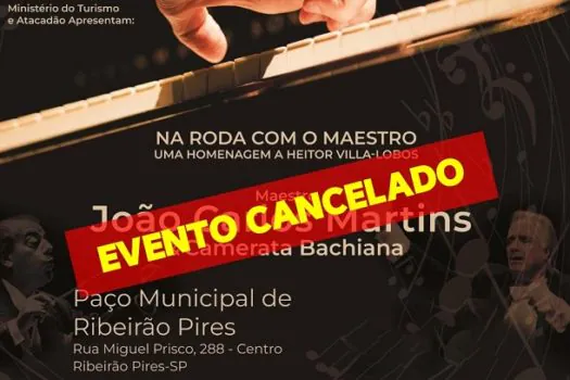 Cancelada apresentação do maestro João Carlos Martins em Ribeirão Pires