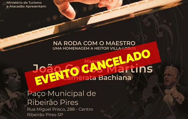 Cancelada apresentação do maestro João Carlos Martins em Ribeirão Pires