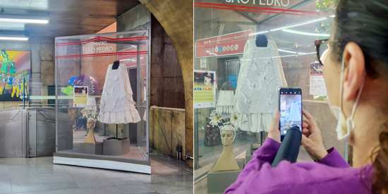 Estação Marechal Deodoro do Metrô recebe vestimenta da personagem Fé-An-Nich-Ton