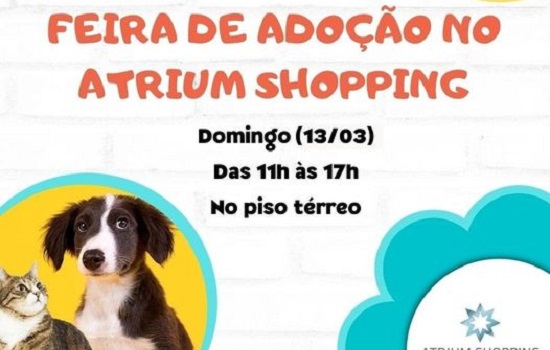 Domingo é dia de adotar um pet no Atrium Shopping