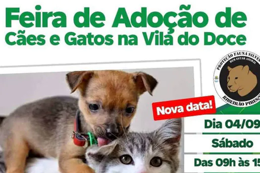 Feira de Adoção de Cães e Gatos de Ribeirão Pires acontece hoje (4)