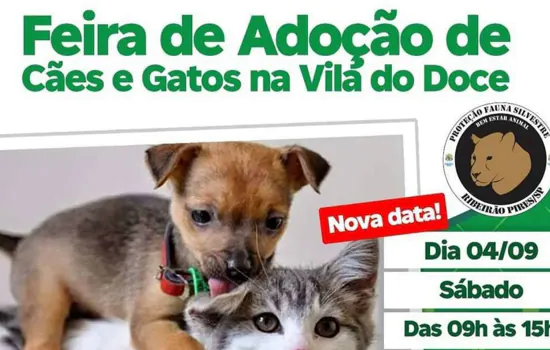 Feira de Adoção de Cães e Gatos de Ribeirão Pires acontece hoje (4)