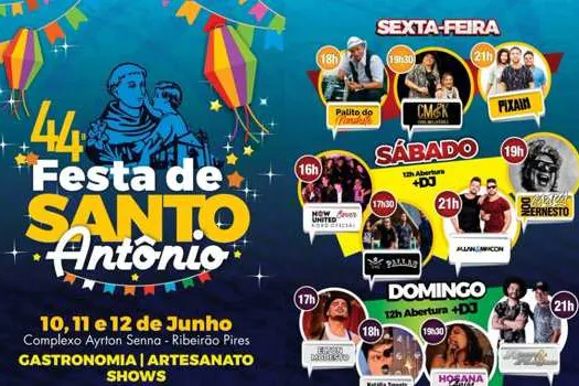 44ª Festa de Santo Antônio de Ribeirão Pires acontece neste final de semana