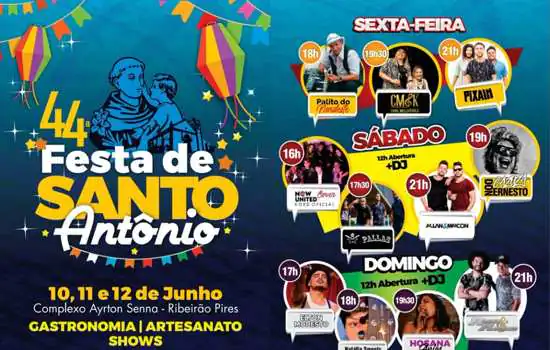 44ª Festa de Santo Antônio de Ribeirão Pires acontece neste final de semana