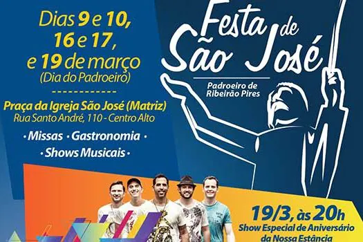 Festa de São José começa no próximo sábado (9) em Ribeirão Pires