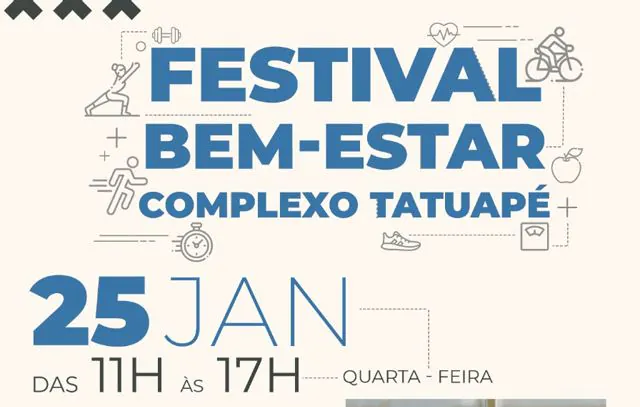 Complexo Tatuapé promove Festival Bem-Estar em comemoração ao aniversário de SP