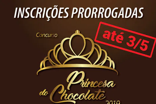 Prorrogadas inscrições para Concurso Princesa do Chocolate 2019