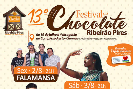 Festival do Chocolate de Ribeirão Pires é opção de passeio para toda família