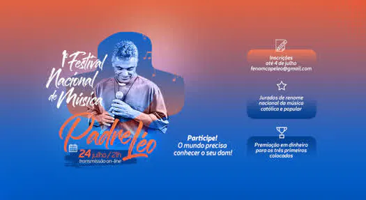 Estão abertas as inscrições para o 1º Festival Nacional de Música Padre Léo