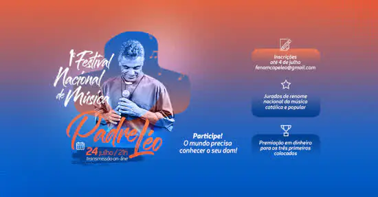 Estão abertas as inscrições para o 1º Festival Nacional de Música Padre Léo