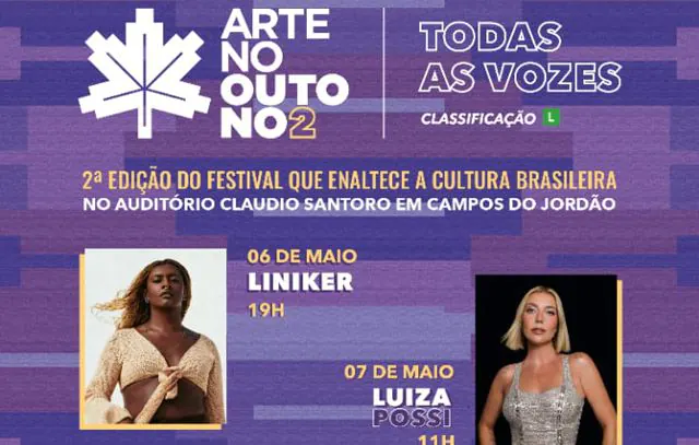 2º Festival Arte no Outono terá shows com Liniker e Luiza Possi