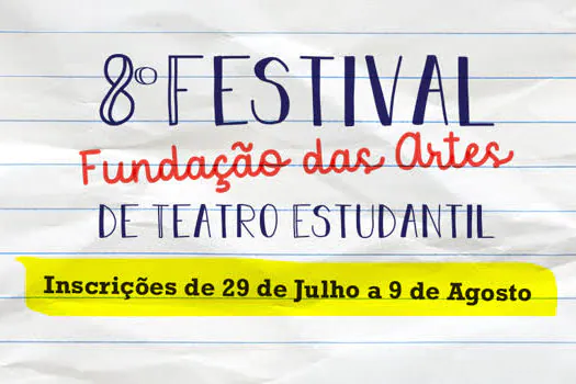 Fundação das Artes abre inscrições para Festival de Teatro Estudantil