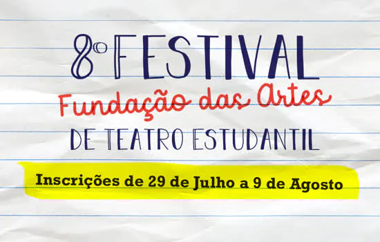 Fundação das Artes abre inscrições para Festival de Teatro Estudantil