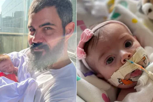 Filha de Juliano Cazarré passa por terceira cirurgia no coração