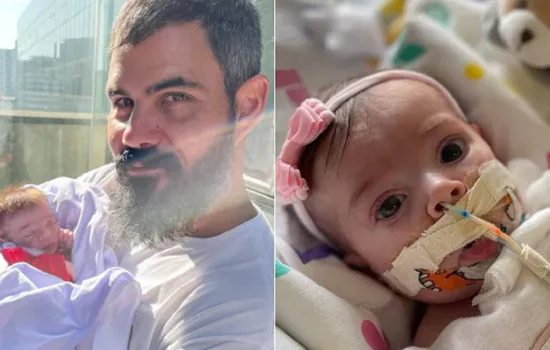 Filha de Juliano Cazarré passa por terceira cirurgia no coração