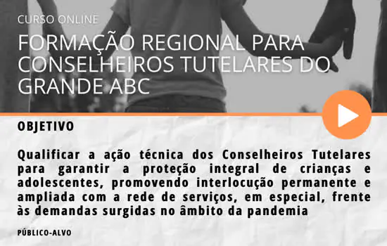 Consórcio ABC abre inscrições para formação regional voltada para conselheiros tutelares