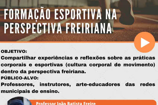 Inscrições abertas para o curso de Formação Esportiva na Perspectiva Freiriana