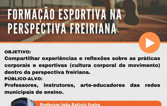 Inscrições abertas para o curso de Formação Esportiva na Perspectiva Freiriana