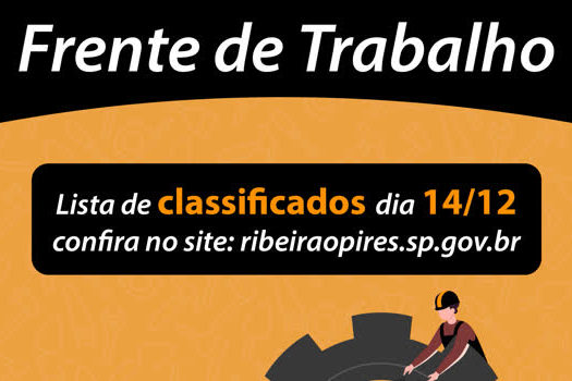 Ribeirão Pires torna pública nesse sábado lista de classificados da Frente de Trabalho