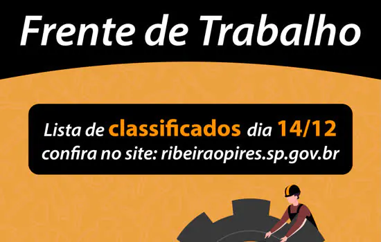 Ribeirão Pires torna pública nesse sábado lista de classificados da Frente de Trabalho