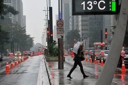 Frio aumenta e chuva tende a diminuir nos próximos dias em SP