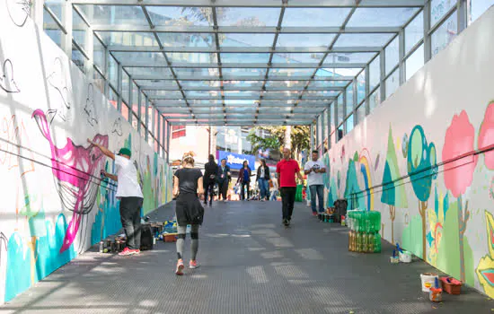 São Caetano revitaliza pista de skate e túnel de acesso à Estação da CPTM