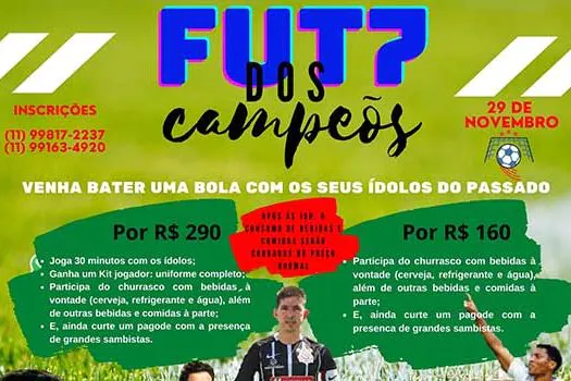 Jogo beneficente reúne craques do futebol brasileiro em Taboão da Serra