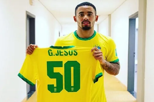 Gabriel Jesus comemora marca de 50 partidas com a seleção: “Me sinto honrado”