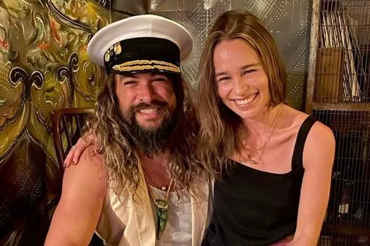 Jason Momoa reencontra Emilia Clarke, par romântico do ator em ‘Game of Thrones’