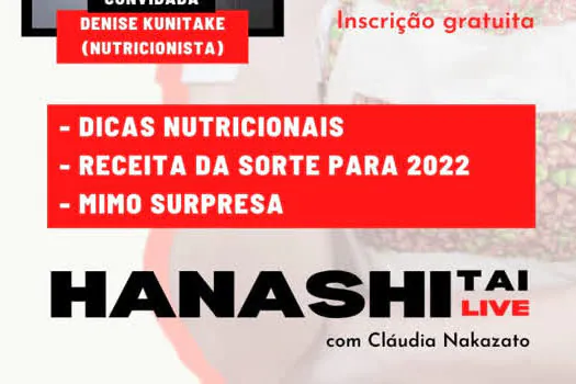 Hanashitai LIVE debate a culinária japonesa em evento on-line, no dia 1º de dezembro