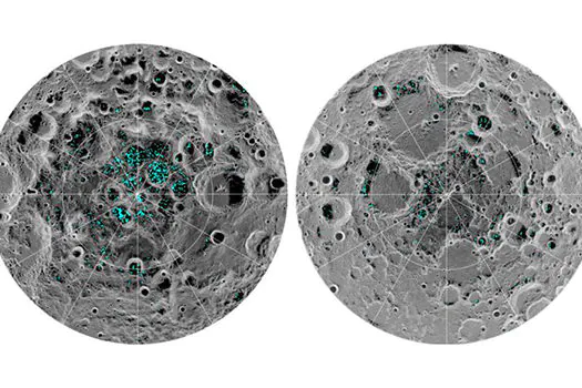 Nasa informa que a lua tem dois depósitos de gelo