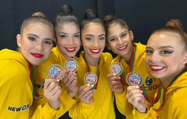 Brasil conquista ouro na ginástica rítmica e chega a 4 medalhas em uma etapa do Mundial