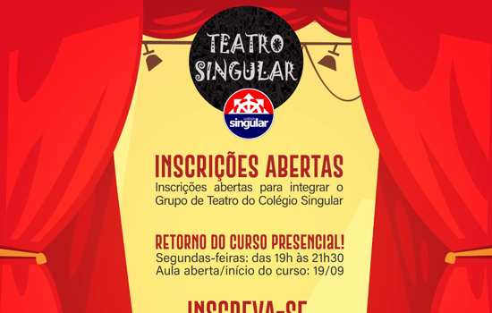 Grupo de teatro Singular abre inscrições para novas turmas