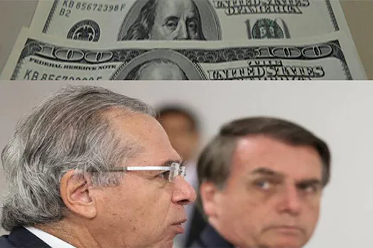 Dolar e Bolsa reagem às divergências entre Guedes e Bolsonaro