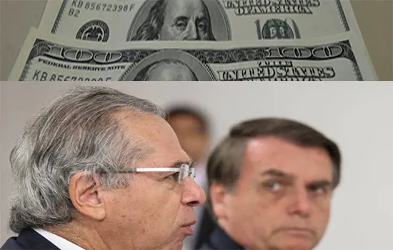 Dolar e Bolsa reagem às divergências entre Guedes e Bolsonaro