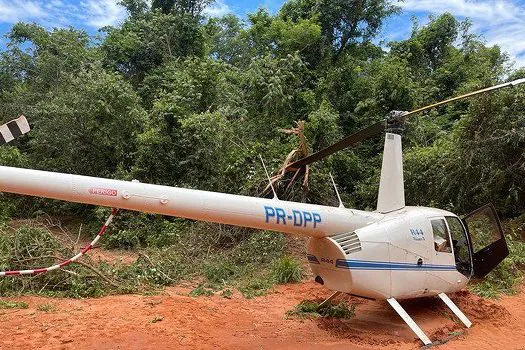 PF apreende helicóptero com cerca de 200 quilos de cocaína