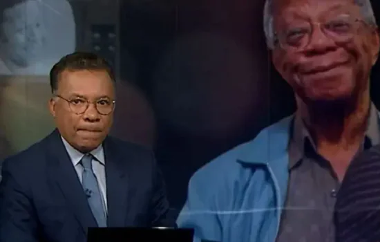 Heraldo Pereira se emociona em homenagem a Milton Gonçalves no “JN”