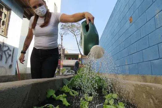 Semasa entrega horta comunitária no Jardim Cristiane e beneficia 40 famílias