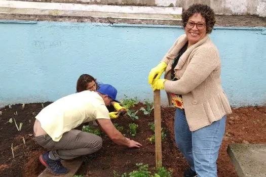 Alunos da rede municipal de Santo André cultivam horta sensorial tecnológica