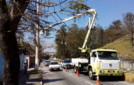 Ribeirão Pires faz manutenção da iluminação na Av. Humberto de Campos